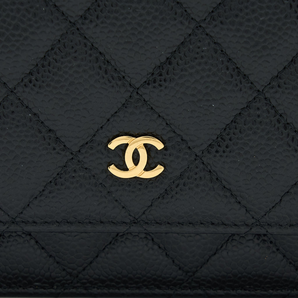 CHANEL CLASSIC WALLET ON CHAIN CAVIAR BLACK GHW