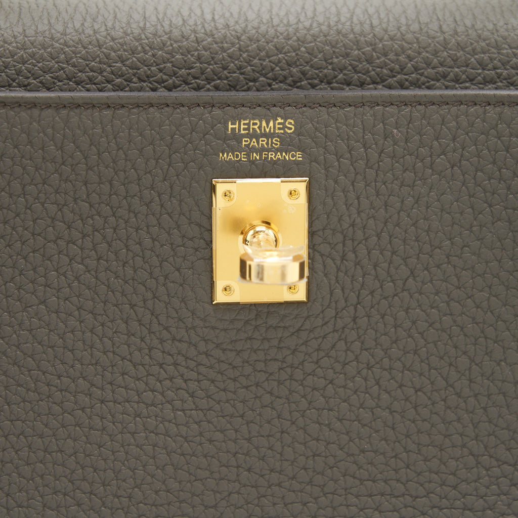 HERMES KELLY 25 TOGO 8F GRIS ETAIN GHW