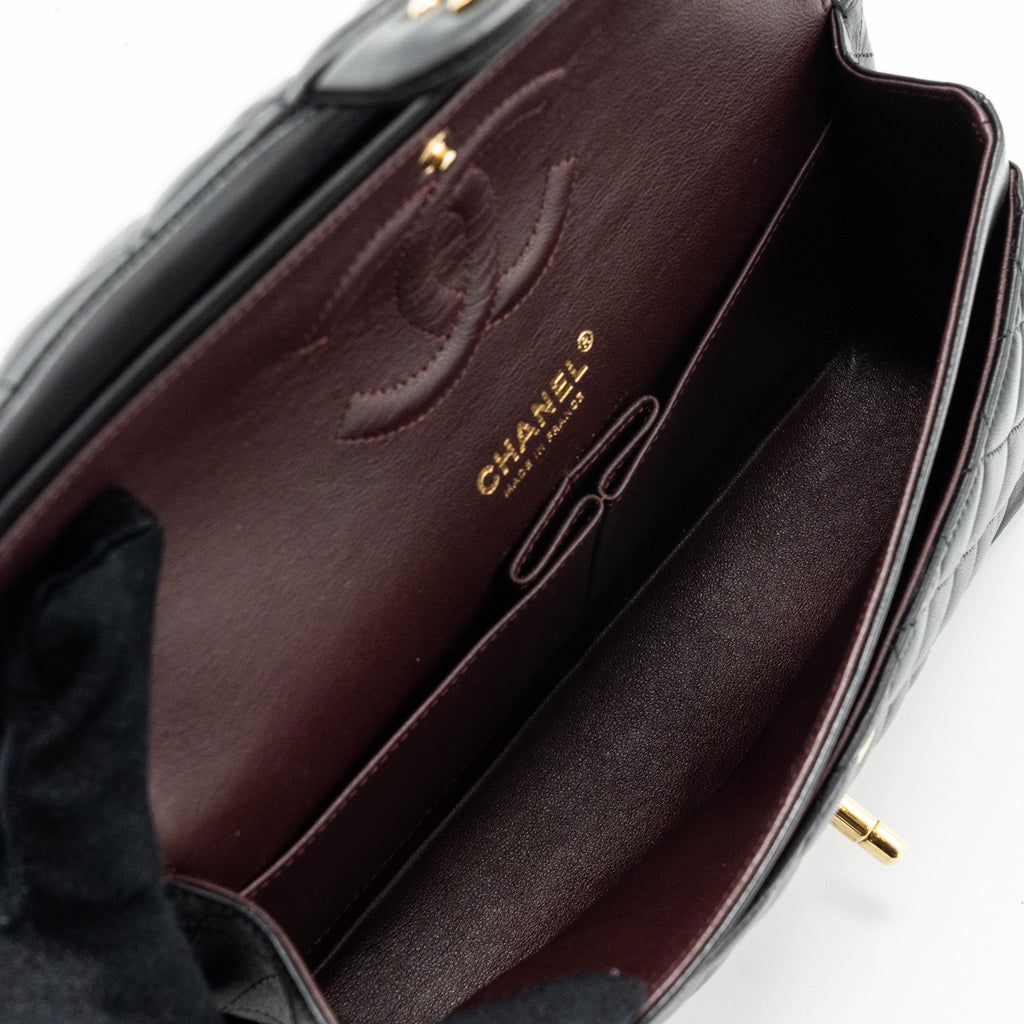 CHANEL MEDIUM CLASSIC FLAP BAG LAMBSKIN BLACK GHW