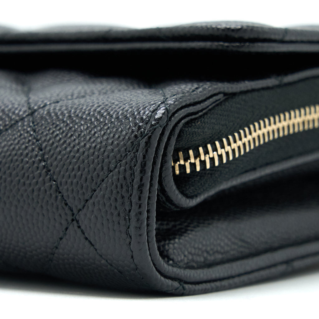 CHANEL 3 IN 1 WALLET ON CHAIN CAVIAR BLACK LGHW