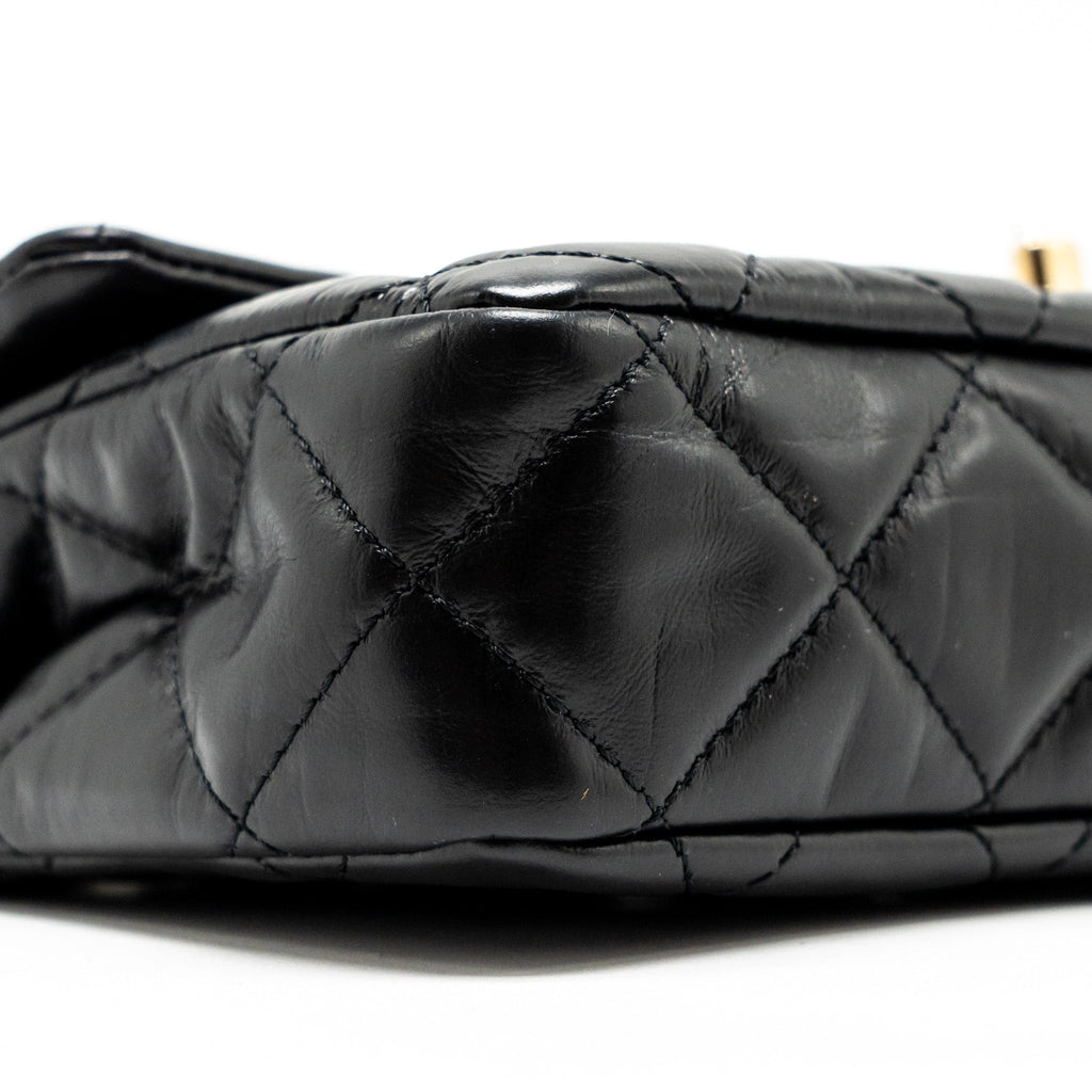 CHANEL 23A QUILTED FLAP CLUTCH CALFSKIN BLACK LGHW (MICROCHIP)