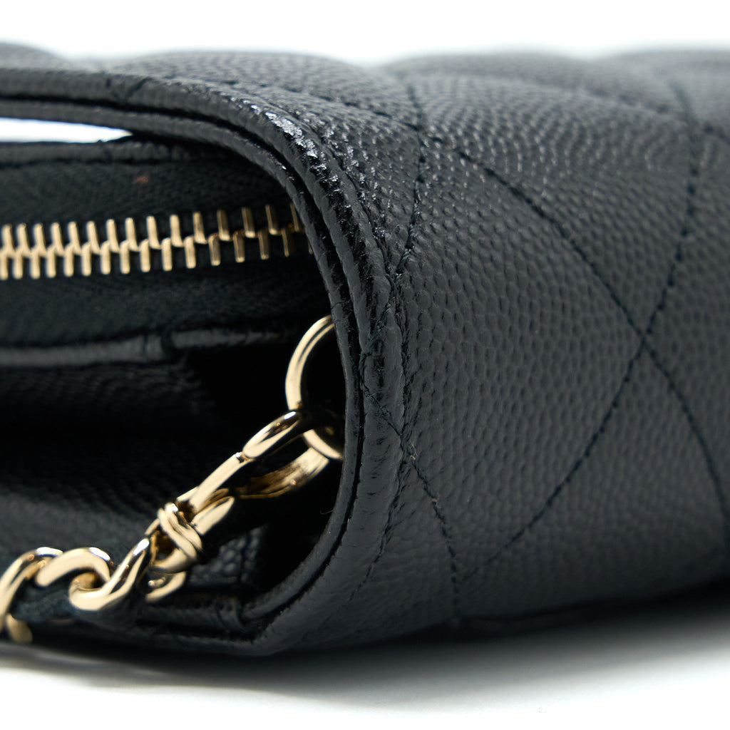 CHANEL 3 IN 1 WALLET ON CHAIN CAVIAR BLACK LGHW