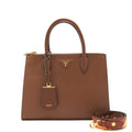 PRADA SAFFIANO BORDA BAG BROWN GHW