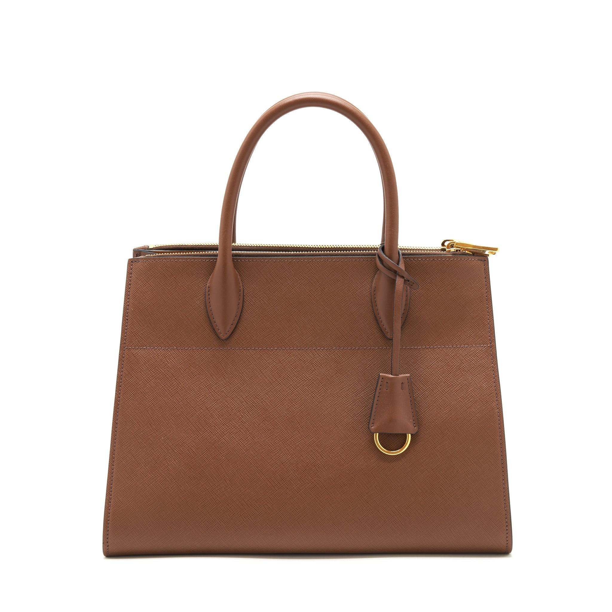 PRADA SAFFIANO BORDA BAG BROWN GHW