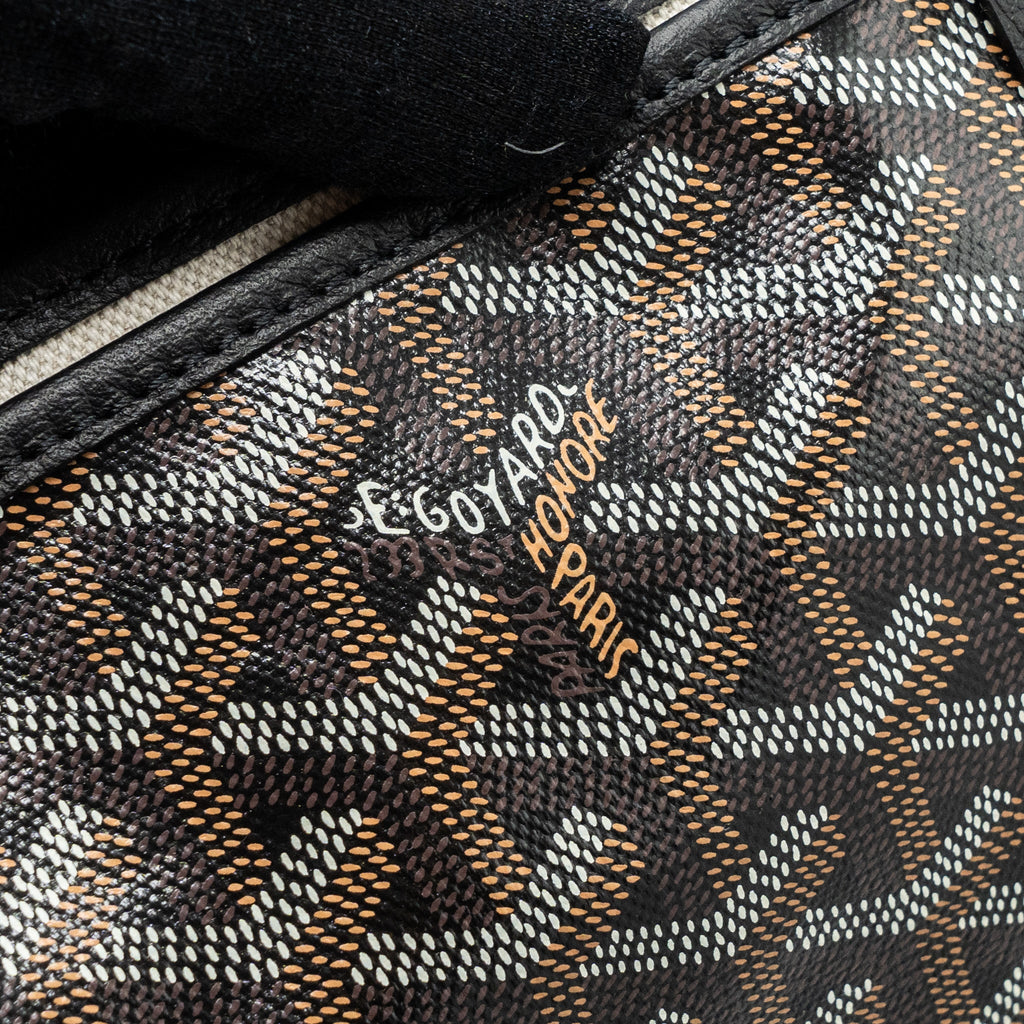 GOYARD SAINT LOUIS PM TOTE BAG GOYARDLINE CANVAS BLACK SHW