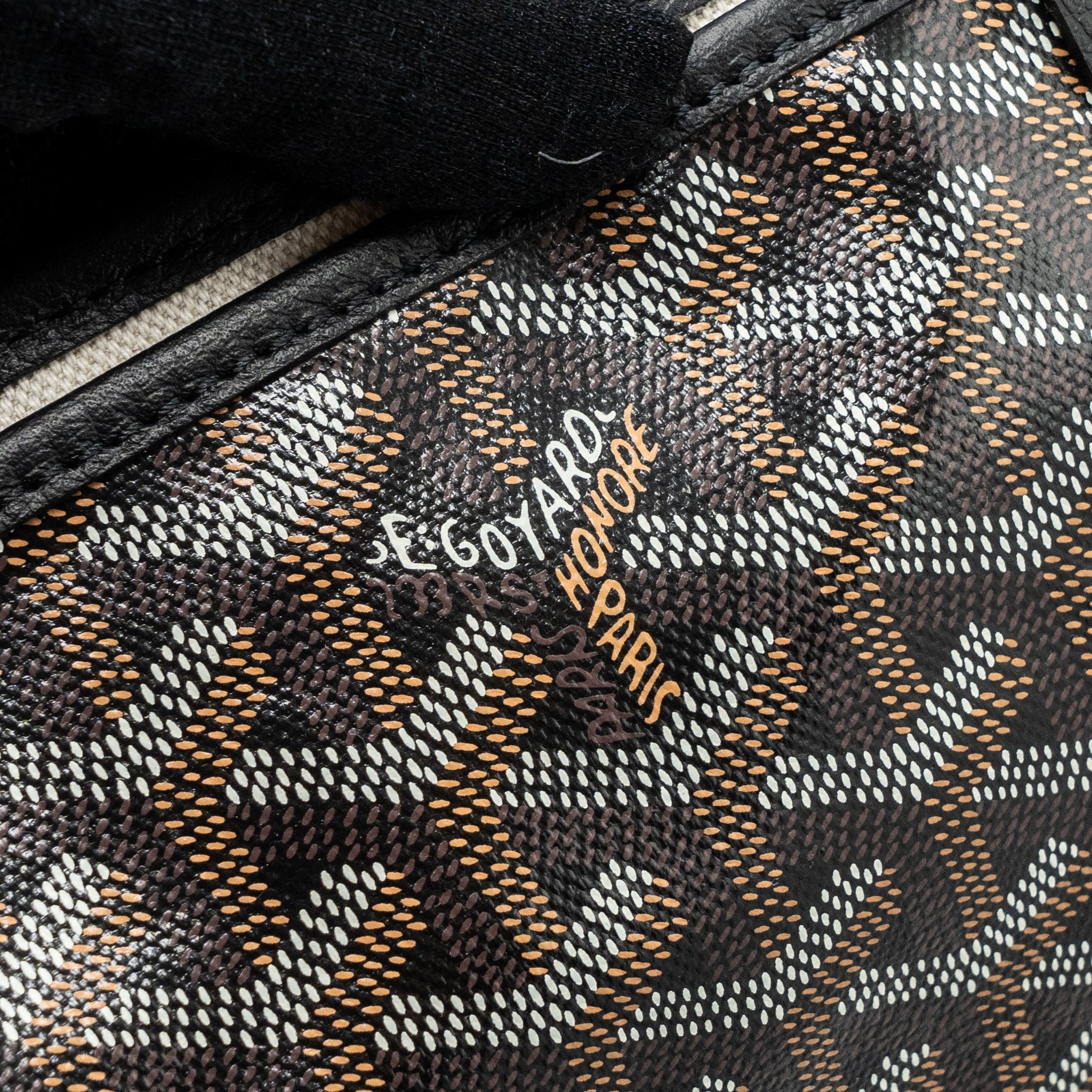 GOYARD SAINT LOUIS PM TOTE BAG GOYARDLINE CANVAS BLACK SHW