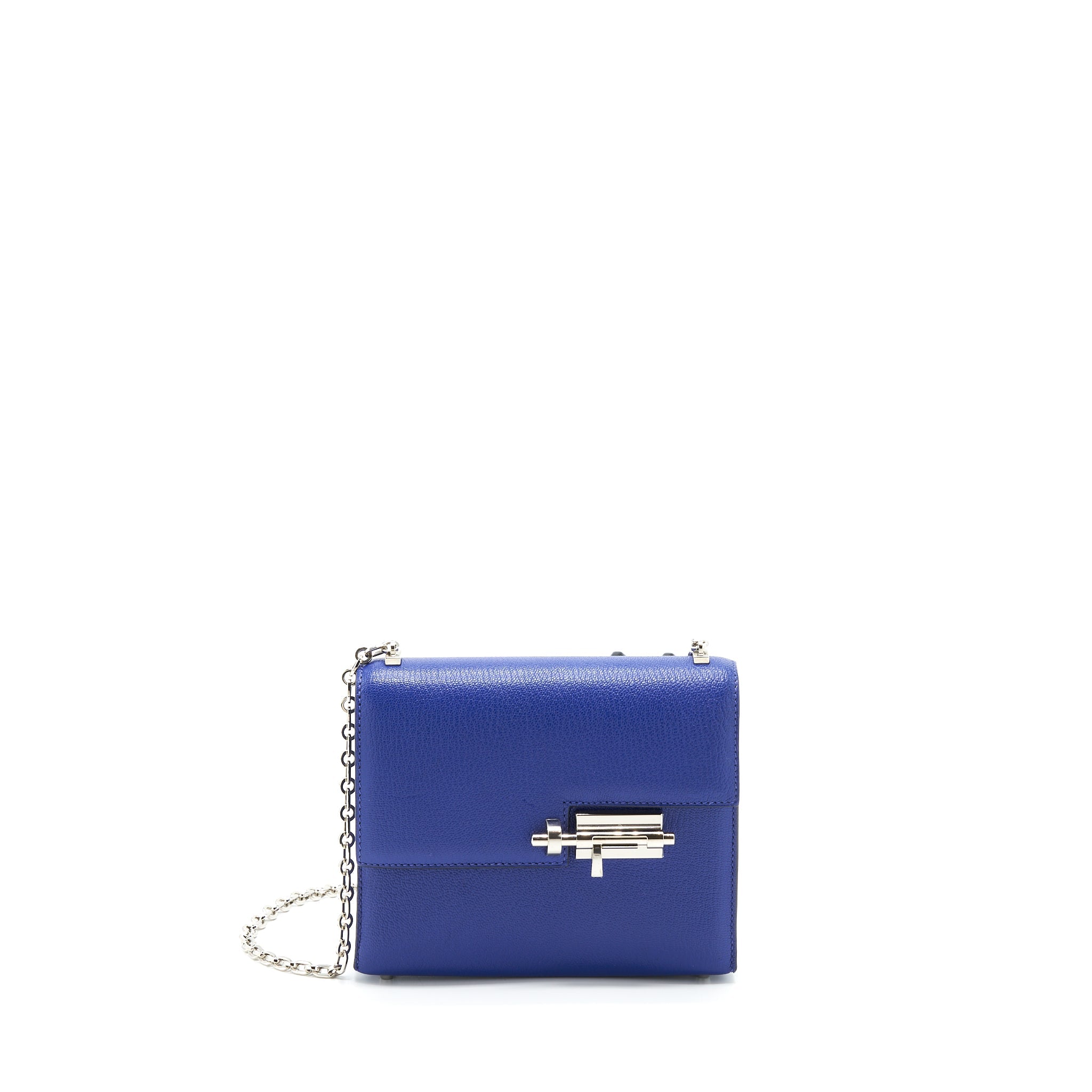 HERMES MINI VERROU BAG CHEVRE MYSORE 7T BLEU ELECTRIC SHW