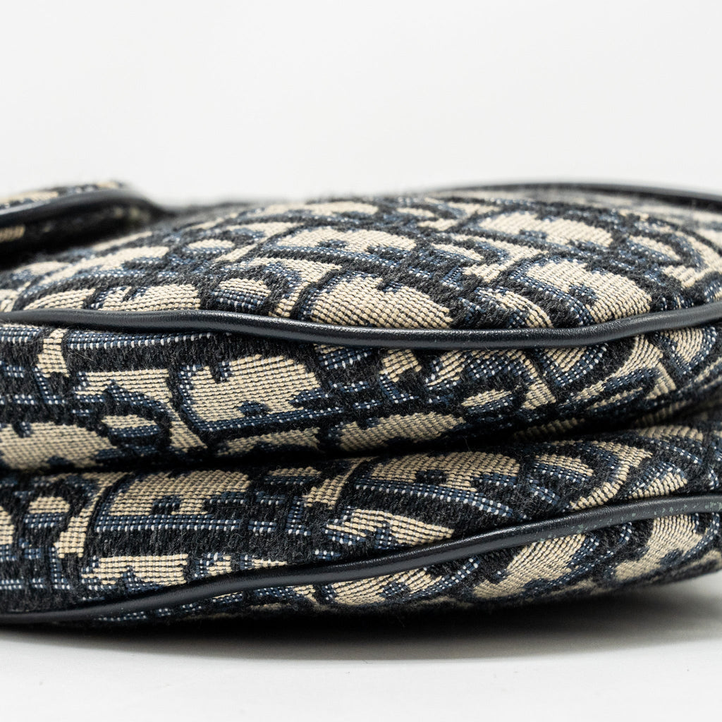 DIOR MEDIUM SADDLE BAG BLUE OBLIQUE CANVAS GHW