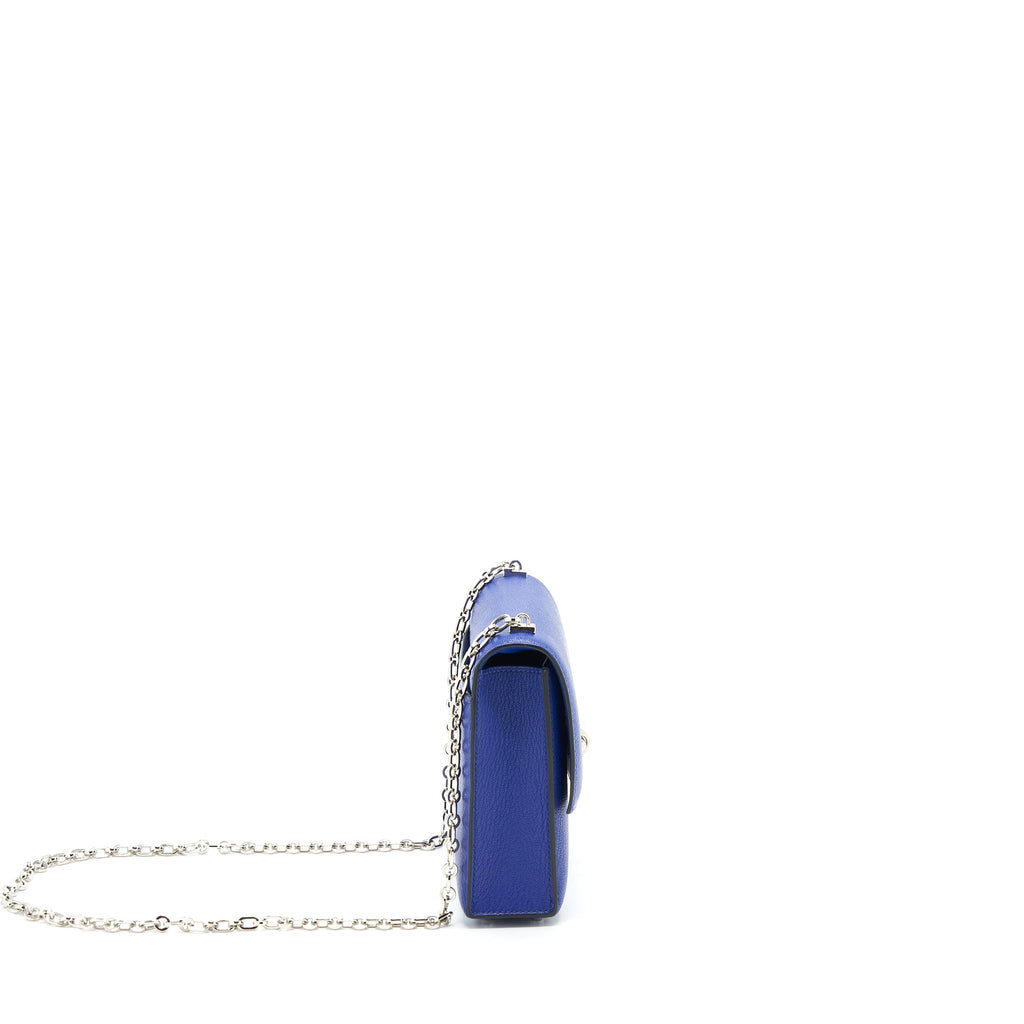 HERMES MINI VERROU BAG CHEVRE MYSORE 7T BLEU ELECTRIC SHW