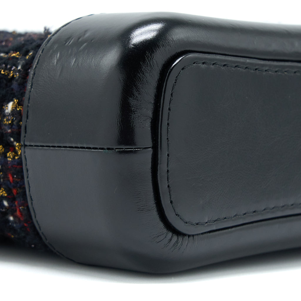 CHANEL SMALL GABRIELLE HOBO BAG TWEED/LEATHER BLACK MULTICOLOUR HARDWARE