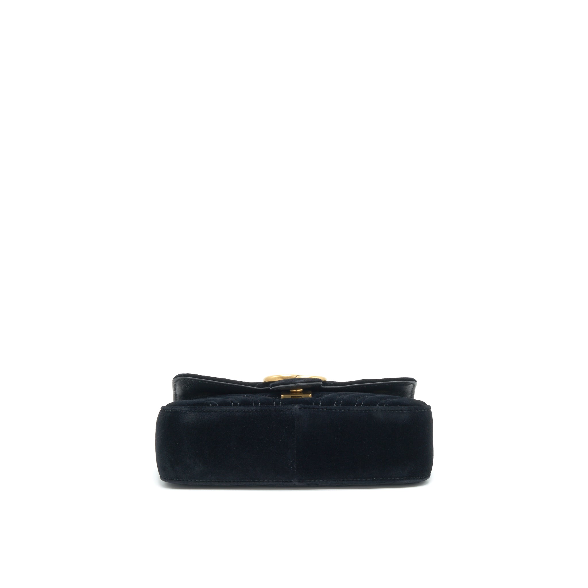 GUCCI MINI MARMONT FLAP BAG VELVET BLACK