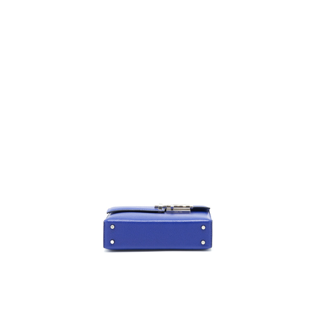 HERMES MINI VERROU BAG CHEVRE MYSORE 7T BLEU ELECTRIC SHW