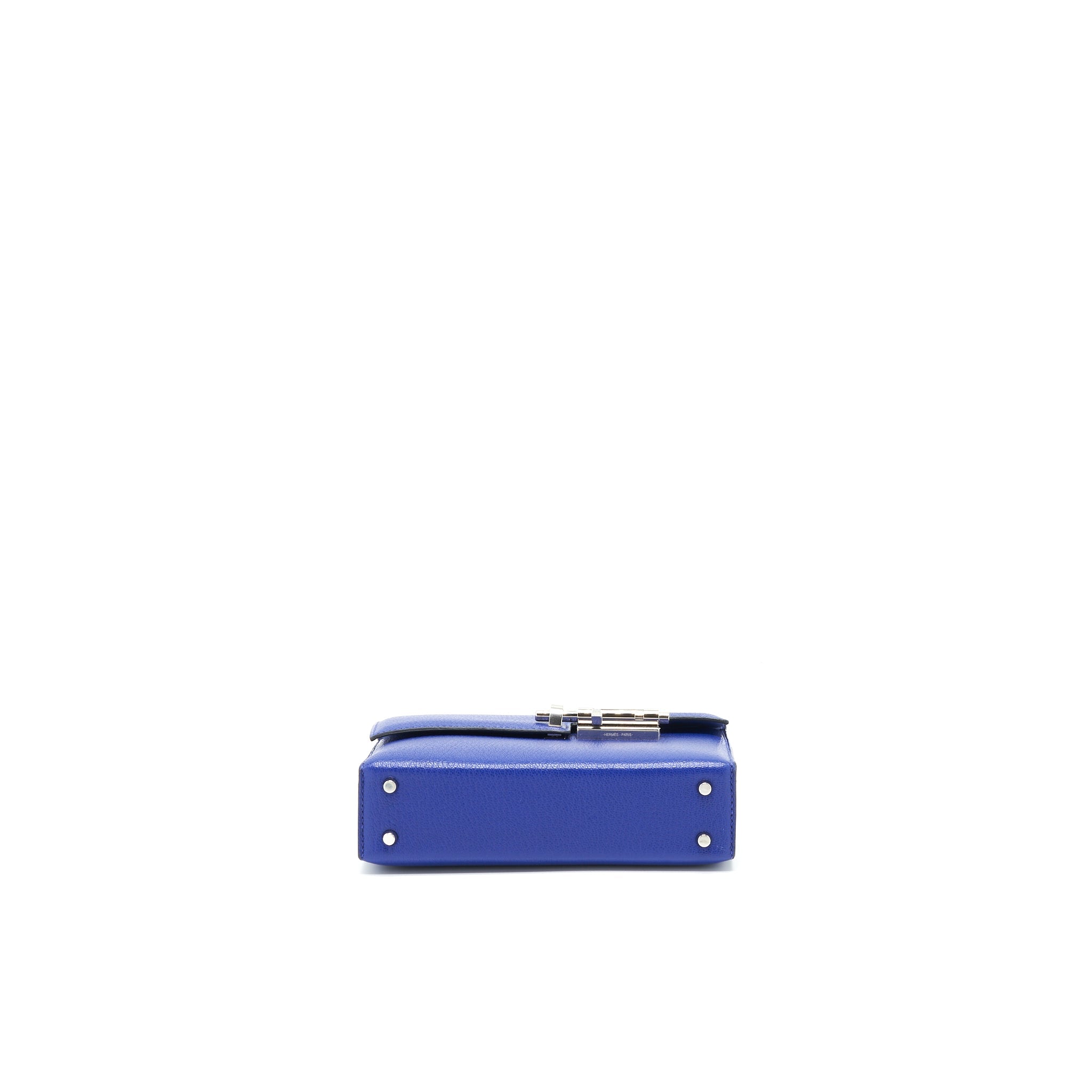 HERMES MINI VERROU BAG CHEVRE MYSORE 7T BLEU ELECTRIC SHW