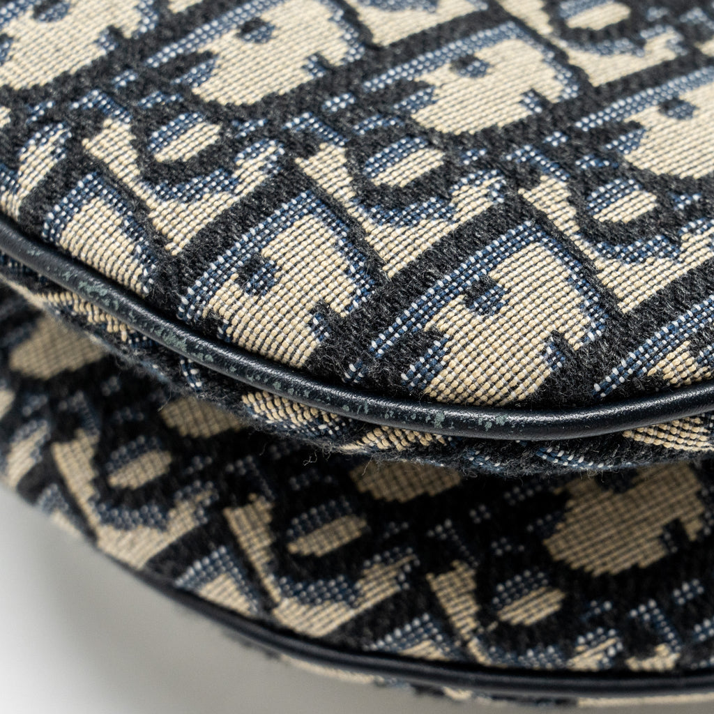 DIOR MEDIUM SADDLE BAG BLUE OBLIQUE CANVAS GHW