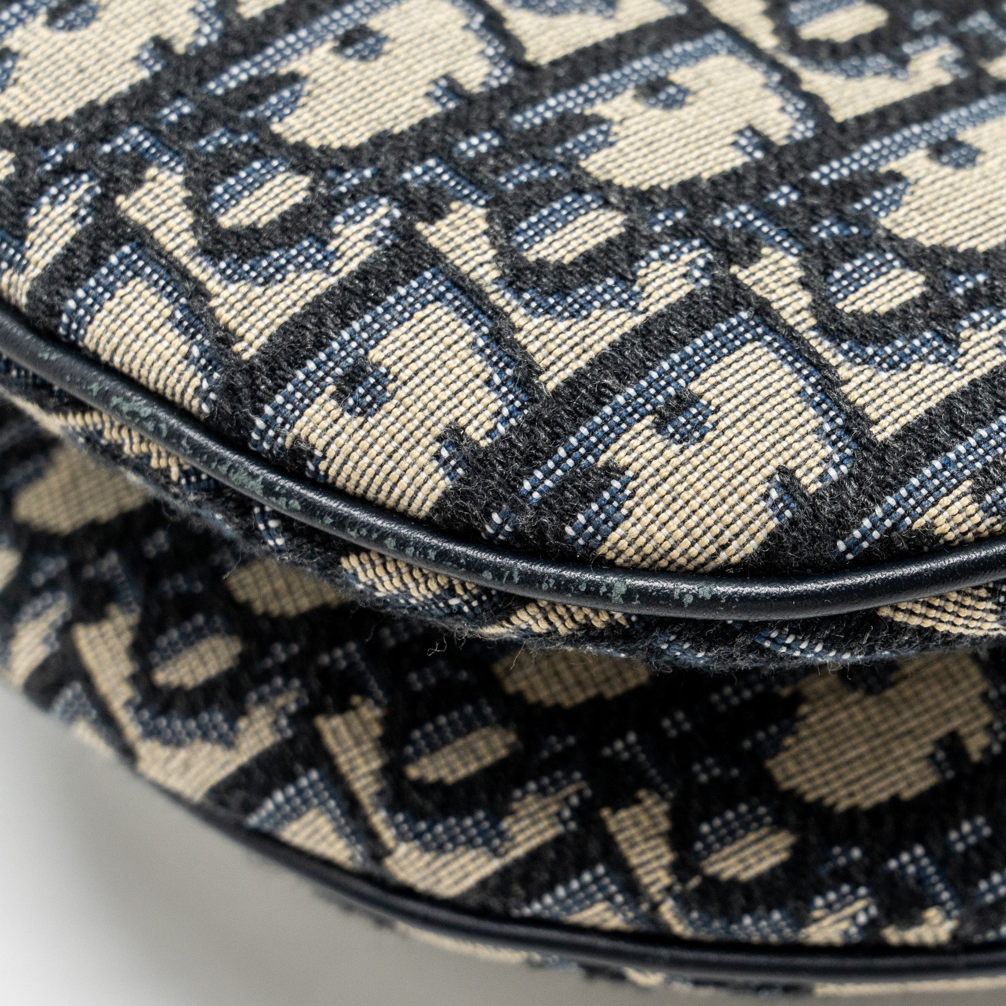 DIOR MEDIUM SADDLE BAG BLUE OBLIQUE CANVAS GHW
