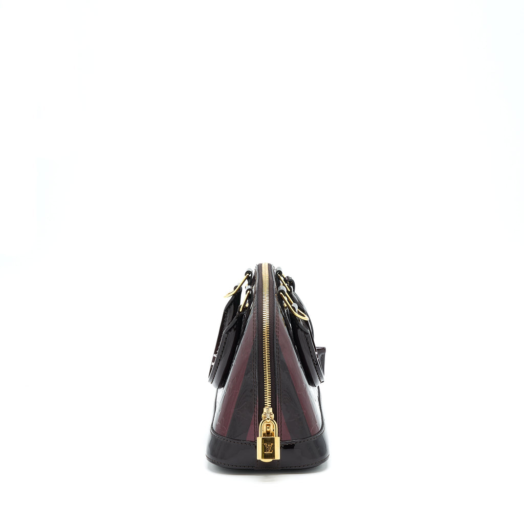 LOUIS VUITTON ALMA BB PATENT AMARANTE RAYE GHW