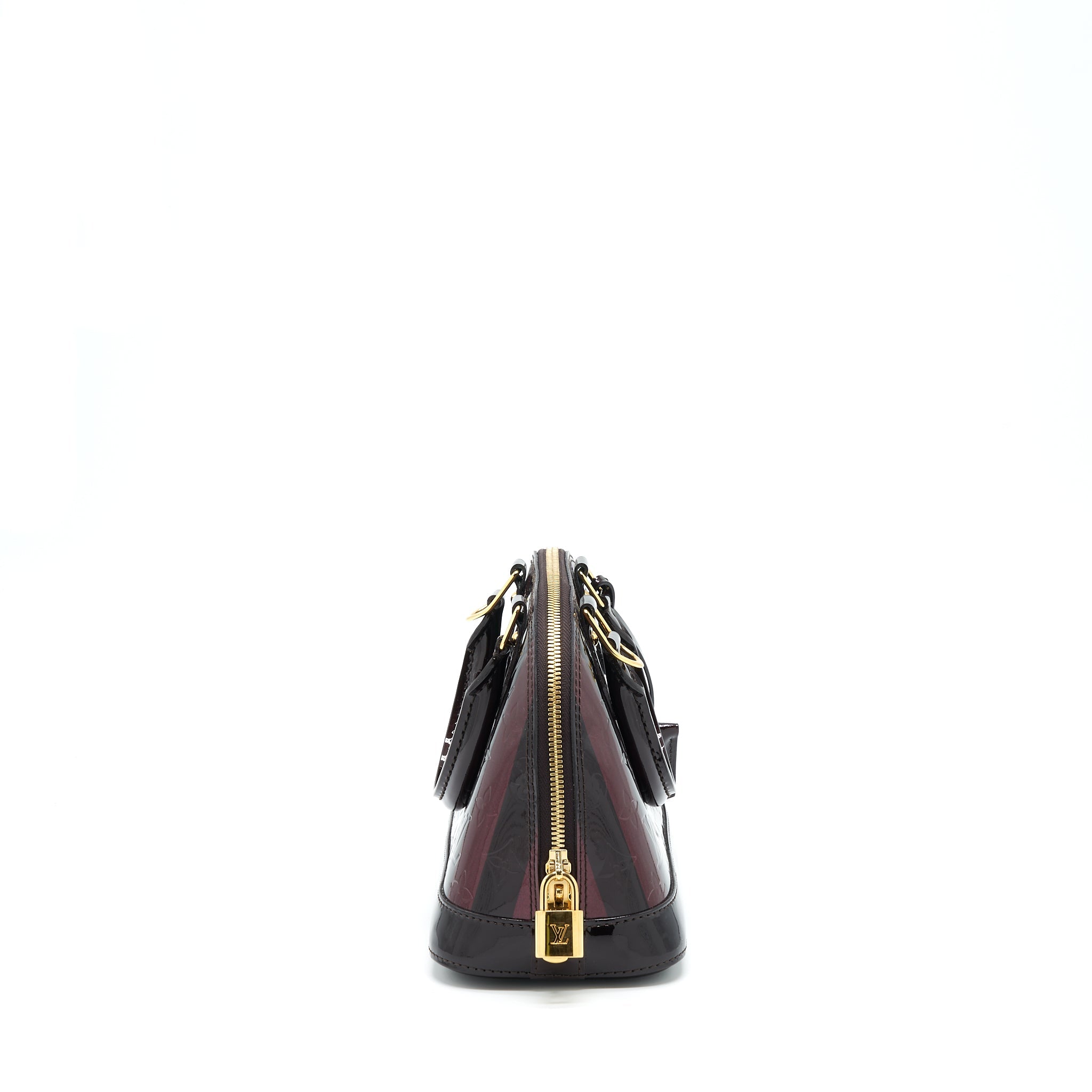 LOUIS VUITTON ALMA BB PATENT AMARANTE RAYE GHW