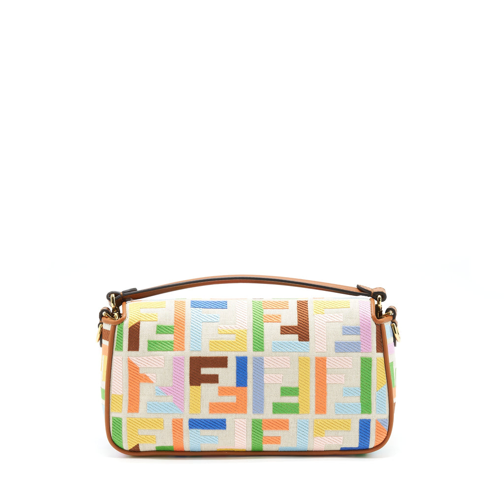 FENDI BAGUETTE BAG IN FF MOTIF CANVAS MULTICOLOUR