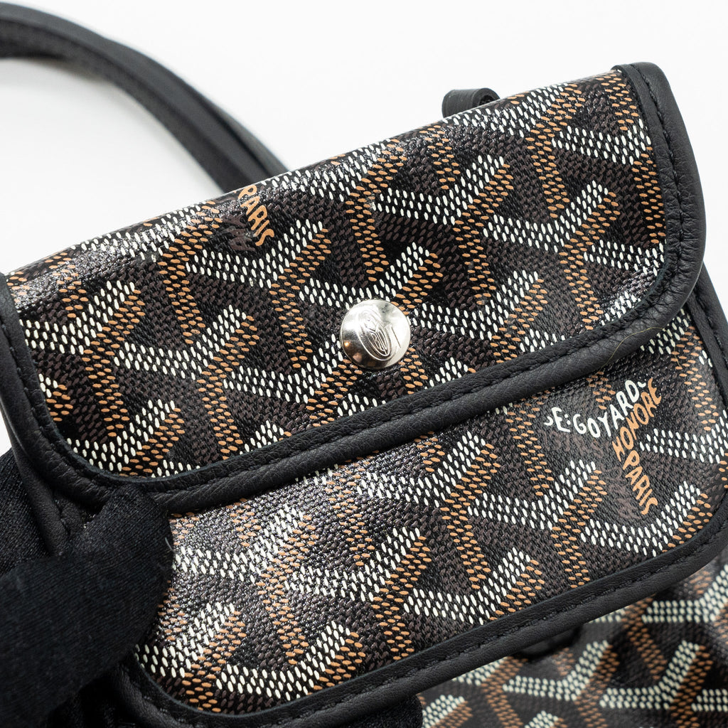 GOYARD MINI ANJOU TOTE BAG GOYARDLINE CANVAS BLACK SHW