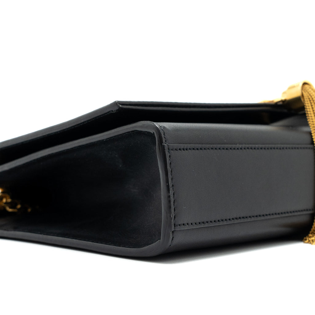 SAINT LAUREN MEDIUM KATE WITH TASSEL CALFSKIN BLACK GHW