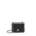 CHANEL MINI SQUARE FLAP BAG LAMBSKIN BLACK GHW (MICROCHIP)