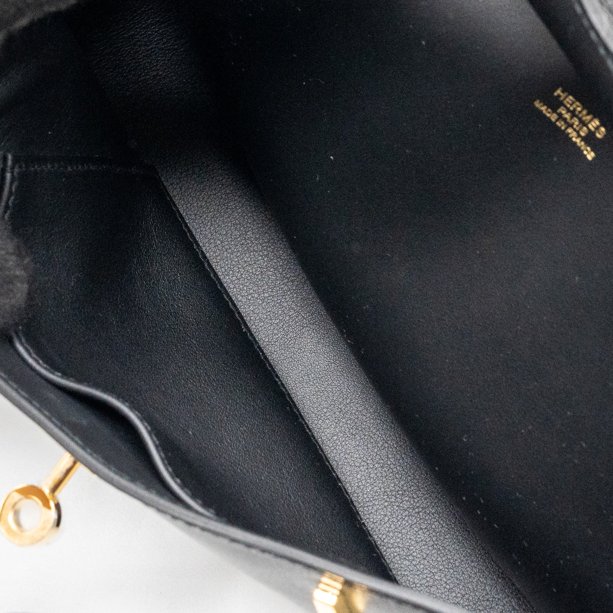 HERMES MINI JYPSIERE EVERGRAIN BLACK GHW