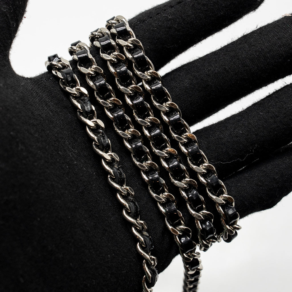 CHANEL CC MINI FLAP BAG PATENT BLACK SHW