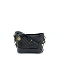 CHANEL CHEVRON SMALL GABRIELLE HOBO BAG BLACK MULTICOLOUR HARDWARE