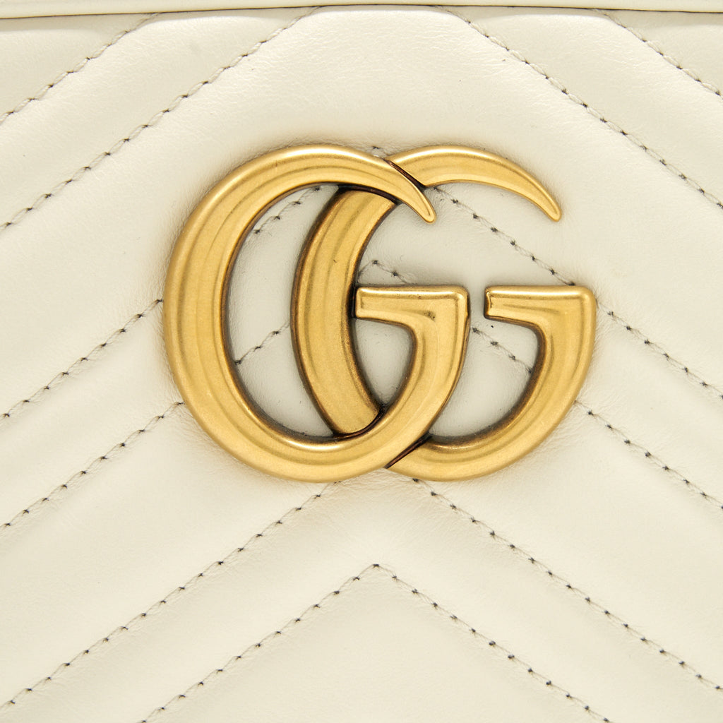 GUCCI MARMONT CAMERA BAG WHITE GHW