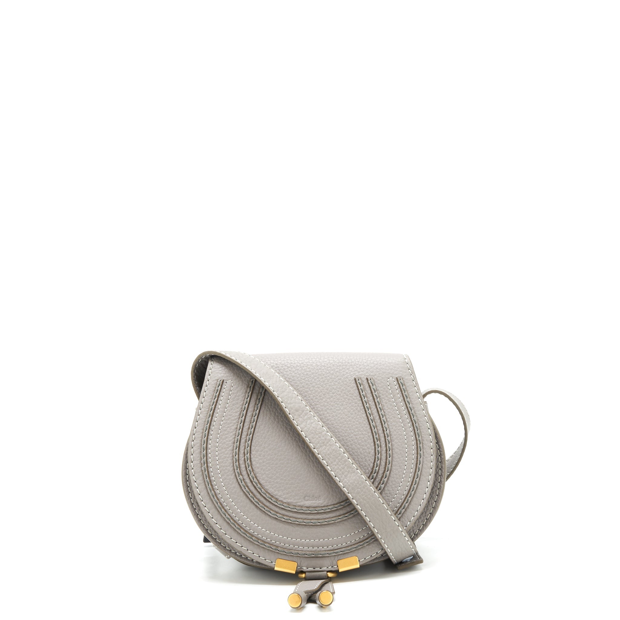 CHLOE MARCIE SADDLE MINI BAG GREY