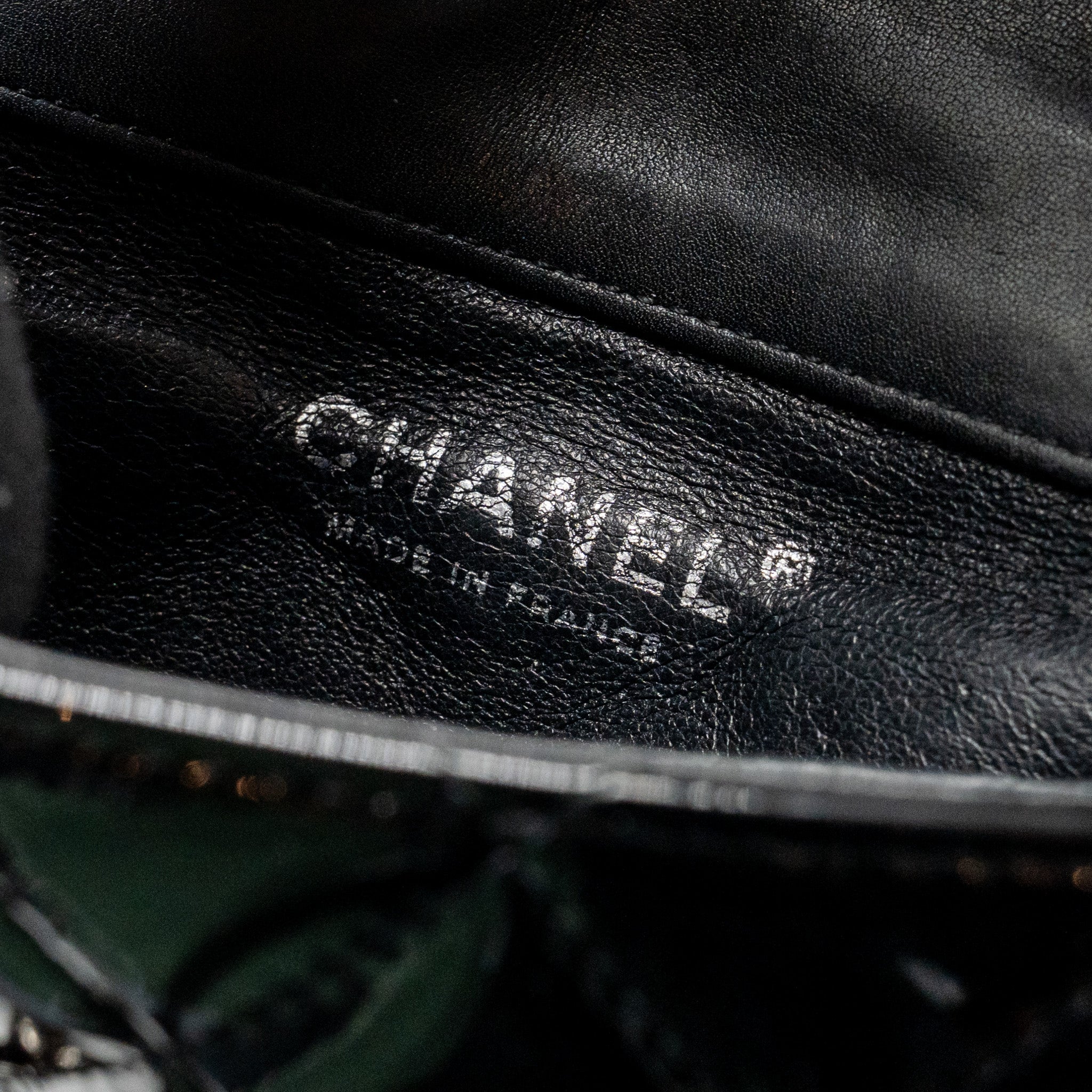 CHANEL CC MINI FLAP BAG PATENT BLACK SHW