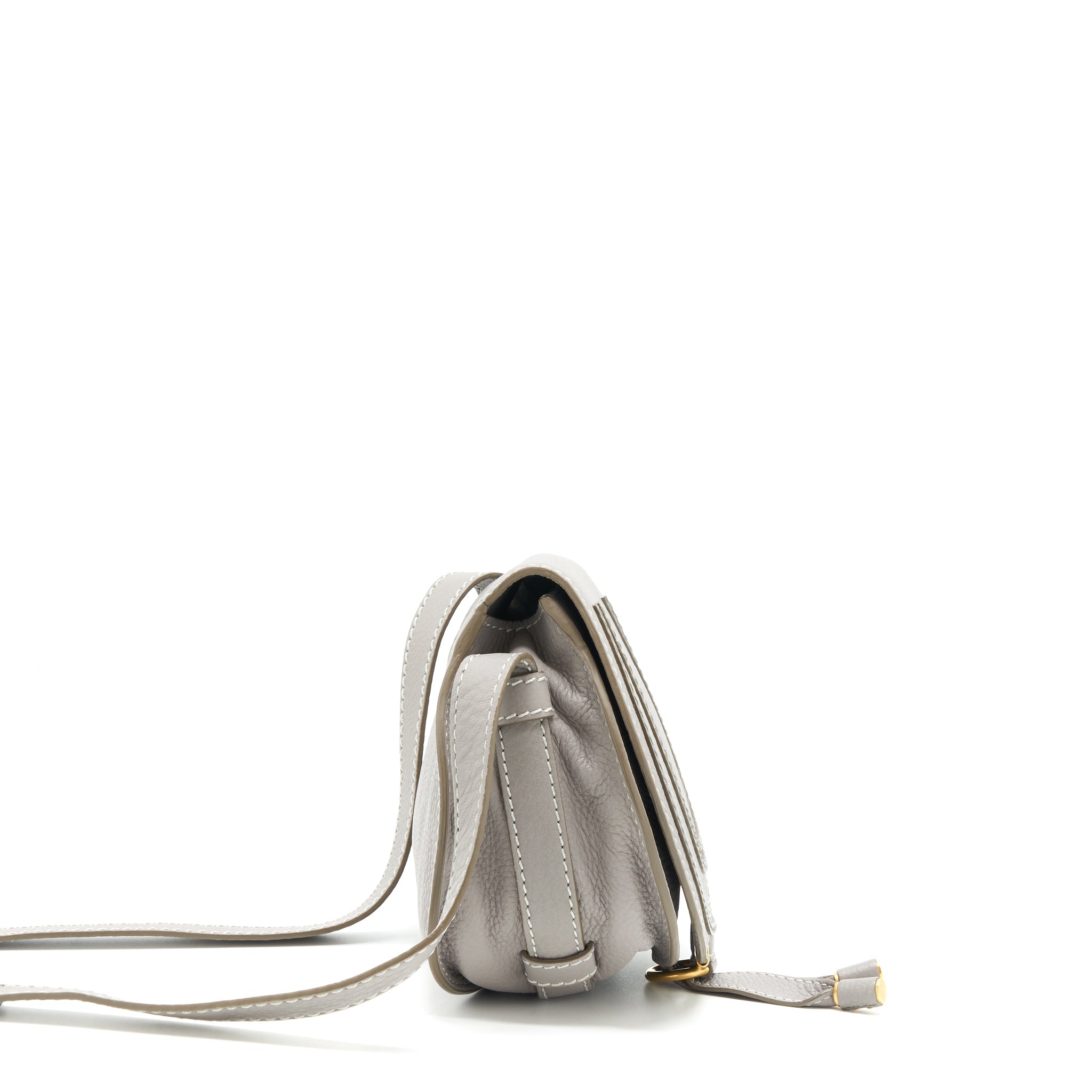 CHLOE MARCIE SADDLE MINI BAG GREY