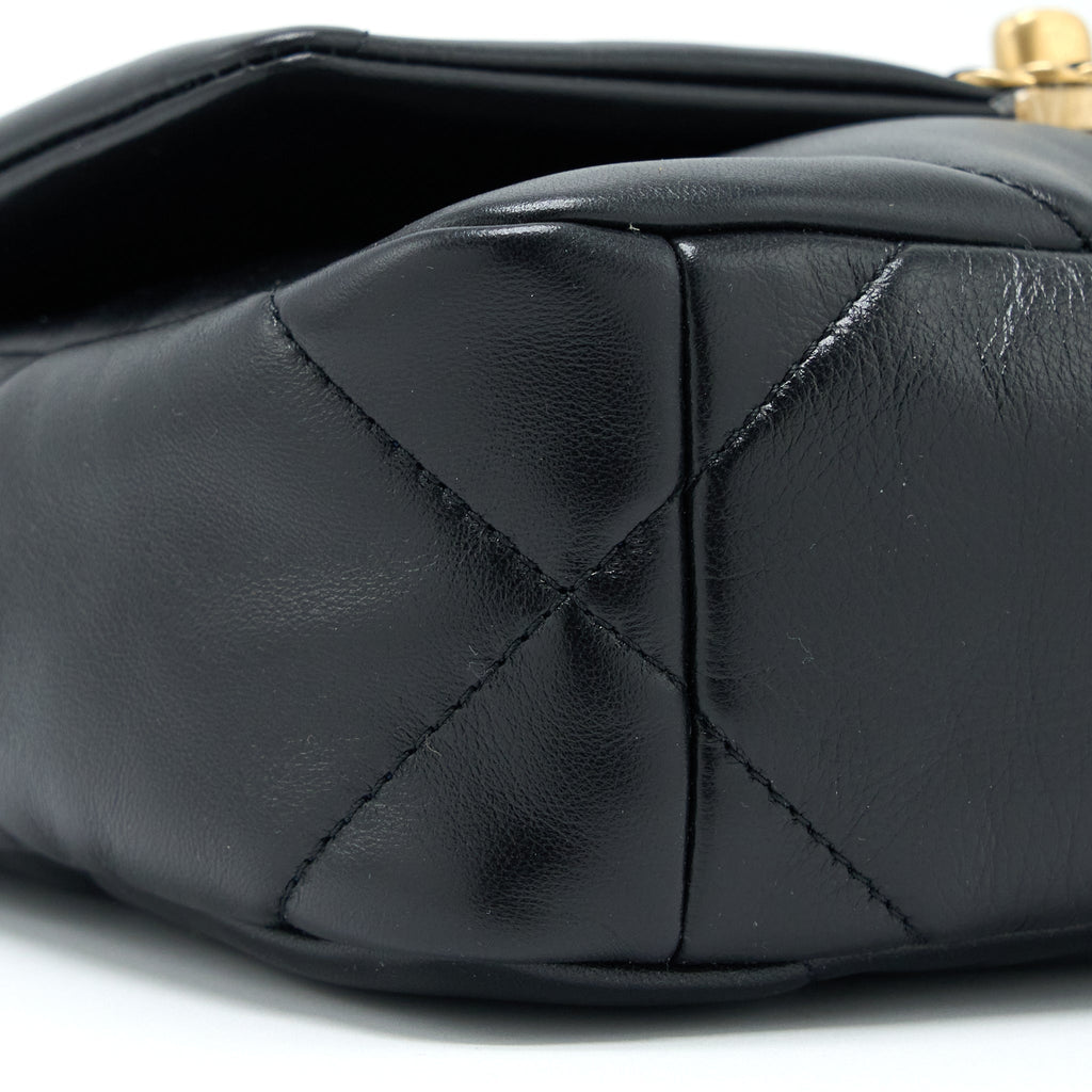 CHANEL SMALL 19 BAG LAMBSKIN BLACK MULTICOLOUR HARDWARE
