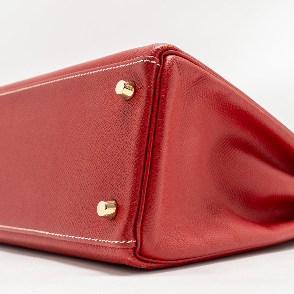 HERMES KELLY 32 EPSOM Q5 ROUGE CASAQUE / 1P COLVERT LGHW SQUARE P