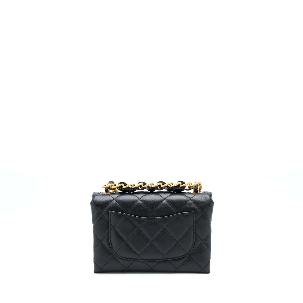 CHANEL 22S SEASONAL FLAP BAG CALFSKIN BLACK BRUSHED GHW