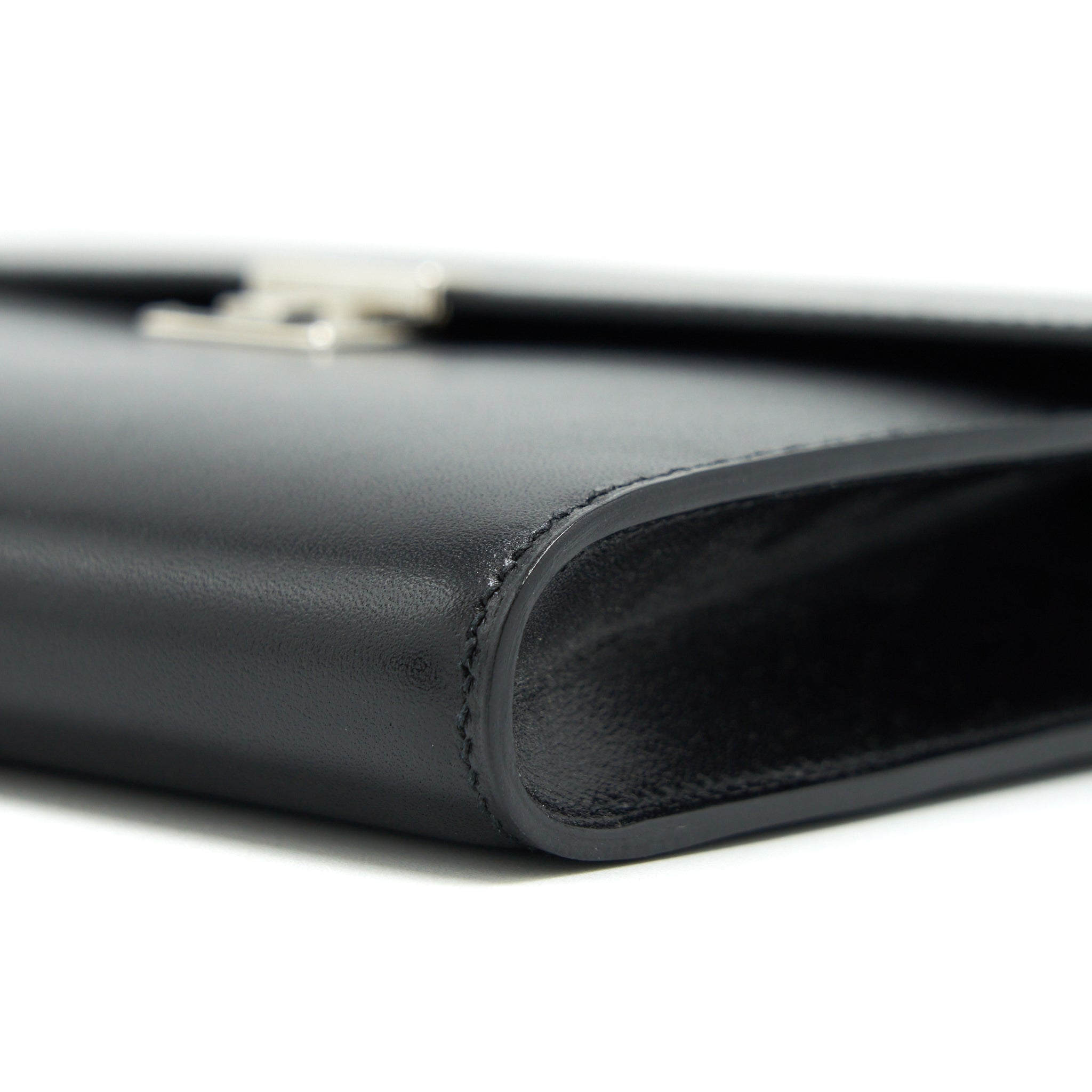 HERMES CLIC 16 WALLET BOX CALFSKIN BLACK SHW