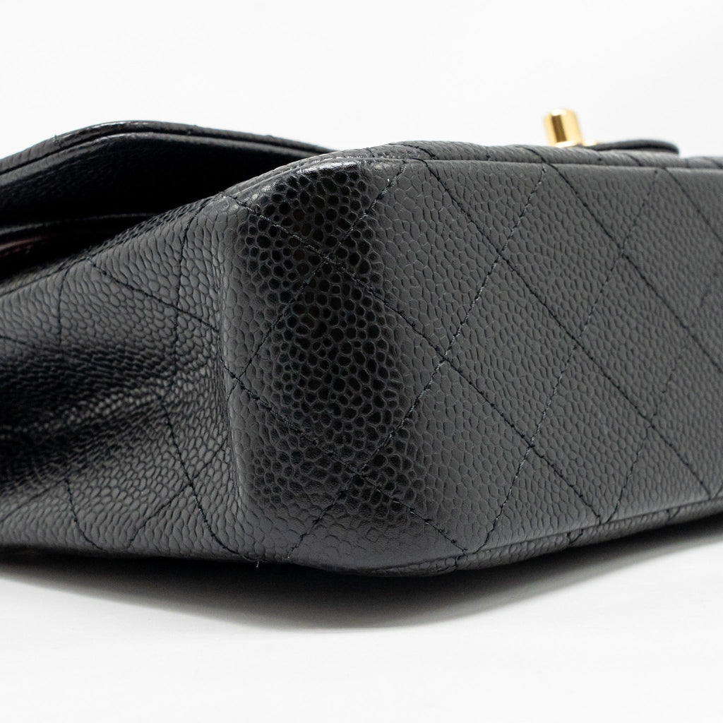 CHANEL MEDIUM CLASSIC DOUBLE FLAP BAG CAVIAR BLACK GHW