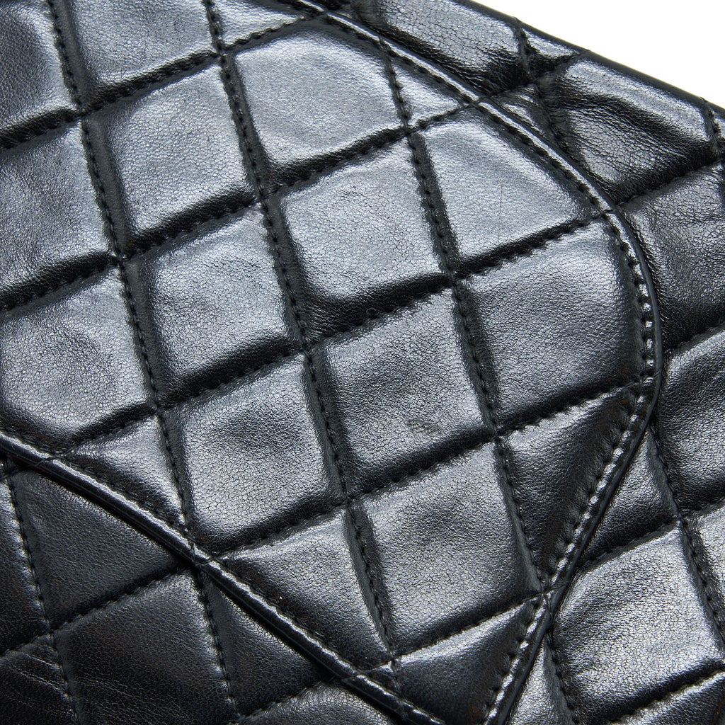 CHANEL VINTAGE SMALL CLASSIC DOUBLE FLAP BAG LAMBSKIN BLACK GHW