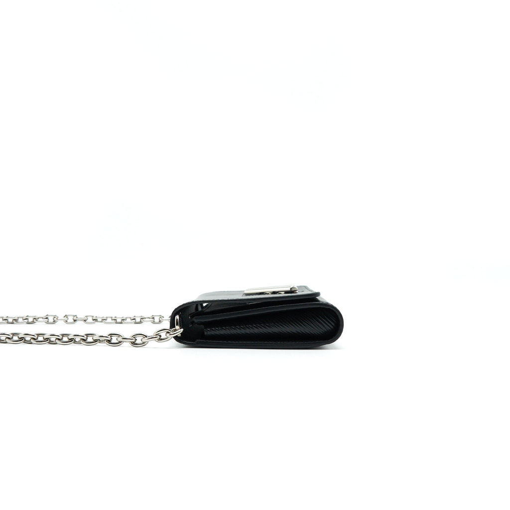LOUIS VUITTON TWIST WALLET ON CHAIN BLACK SHW EPI LEATHER