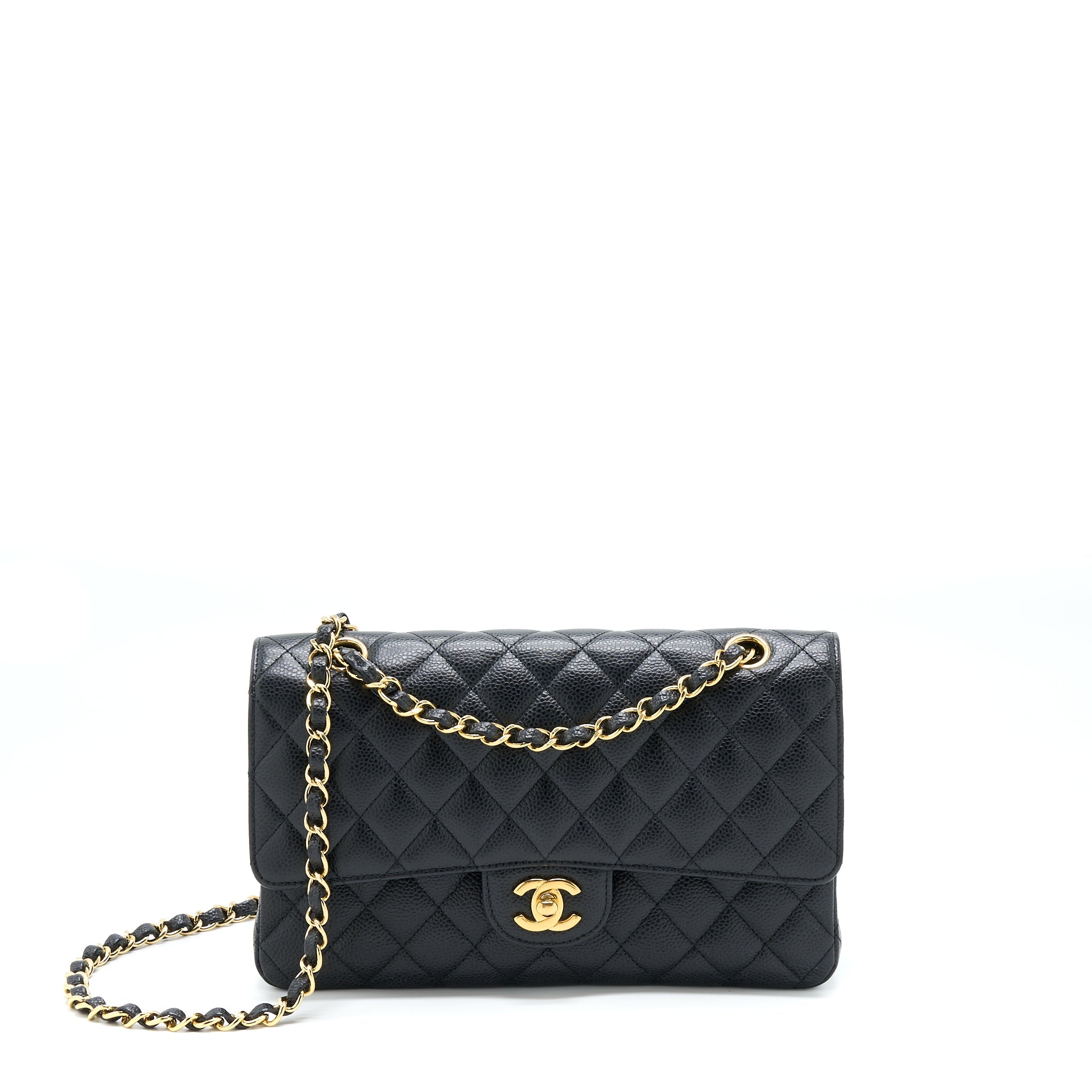 CHANEL MEDIUM CLASSIC DOUBLE FLAP CAVIAR BLACK GHW
