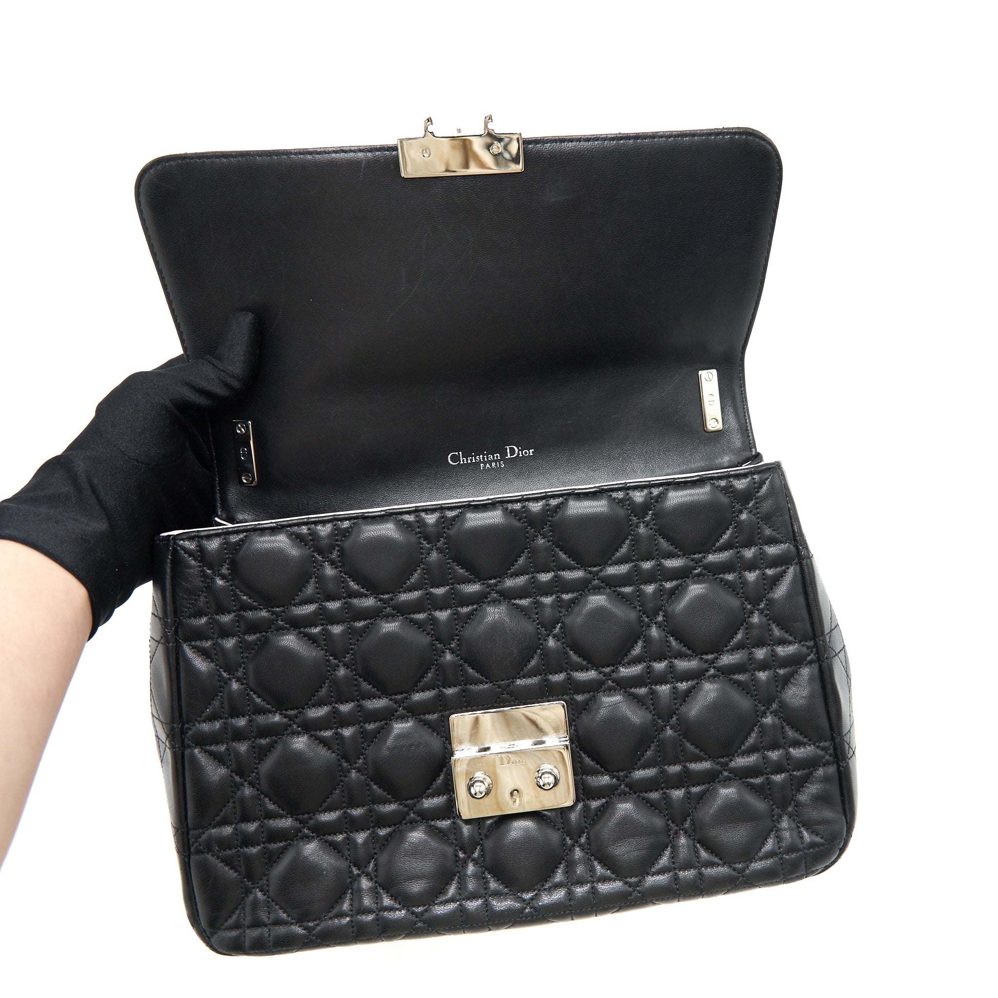 DIOR MISS DIOR MEDIUM FLAP BAG BLACK SHW