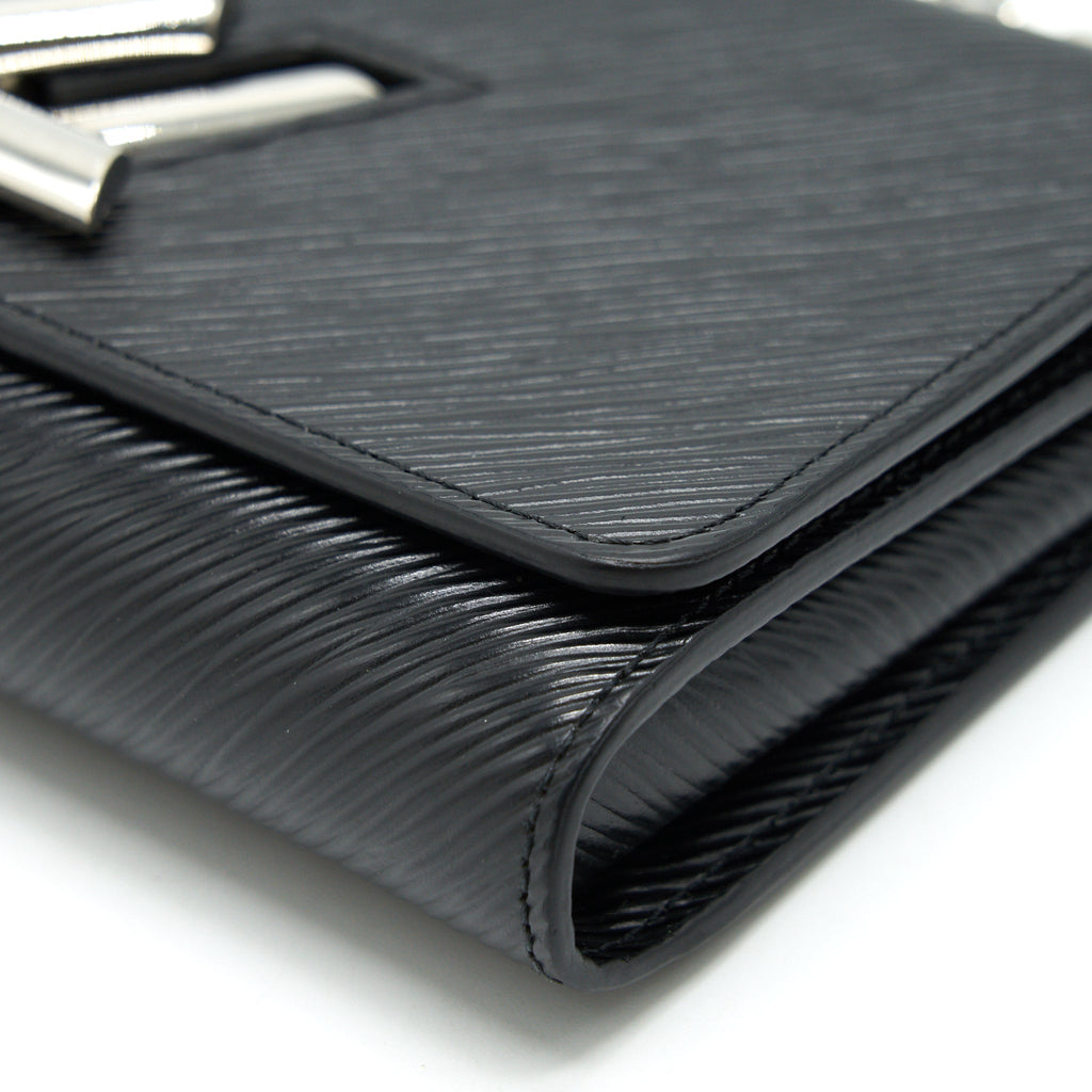 LOUIS VUITTON TWIST WALLET ON CHAIN BLACK SHW EPI LEATHER