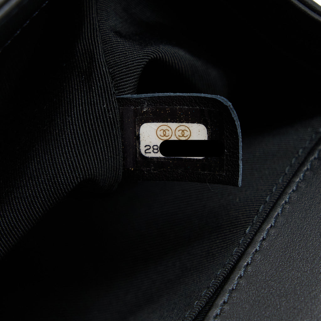 CHANEL MEDIUM BOY BAG LAMBSKIN BLACK BRUSHED GHW