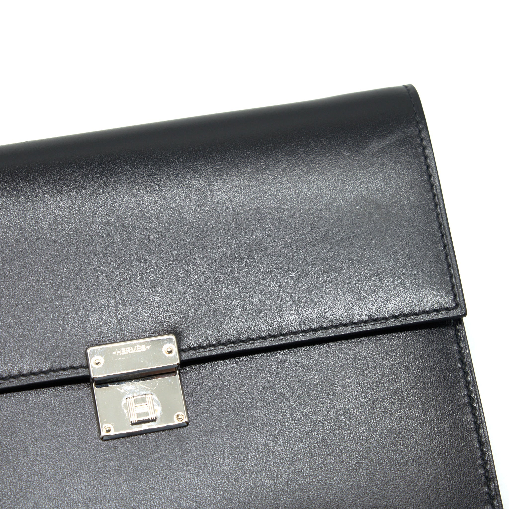 HERMES CLIC 16 WALLET BOX CALFSKIN BLACK SHW