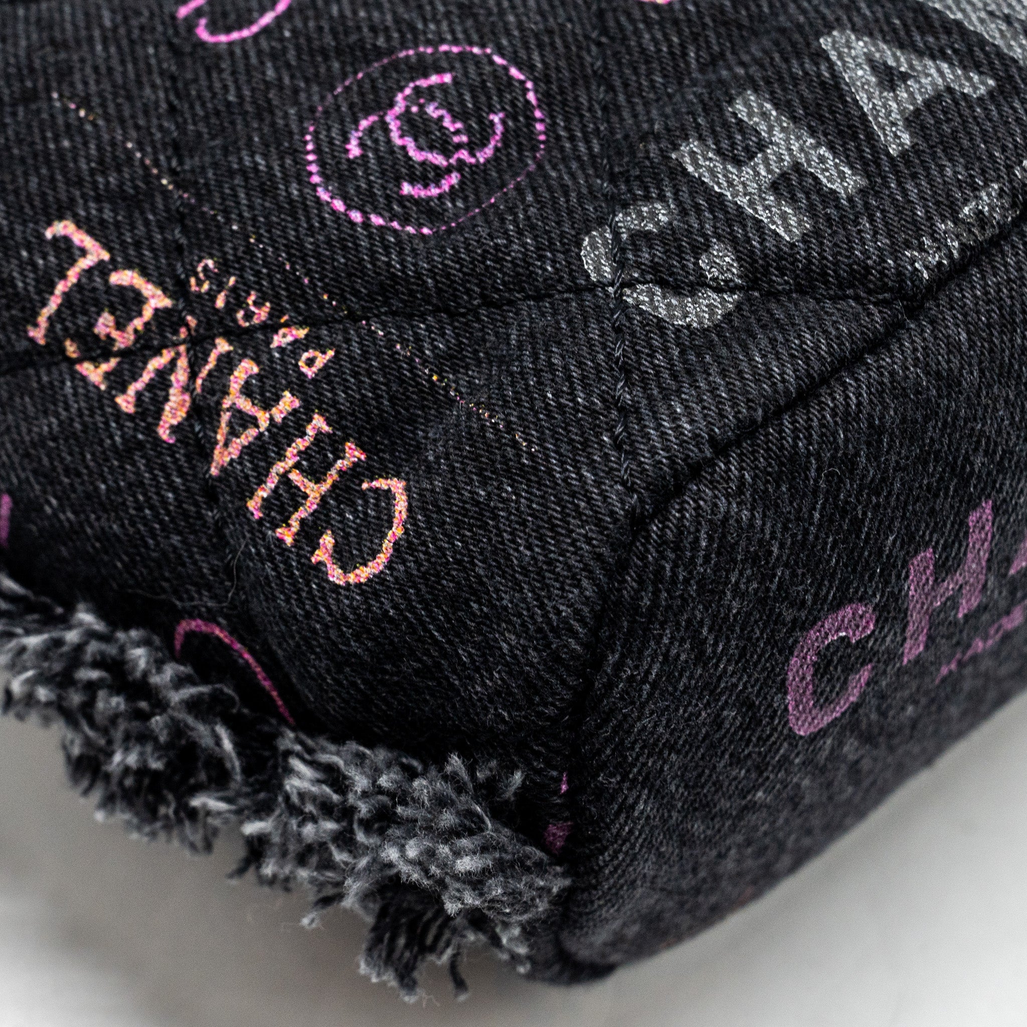 CHANEL SMALL BUCKET BAG DENIM BLACK LGHW (MICROCHIP)
