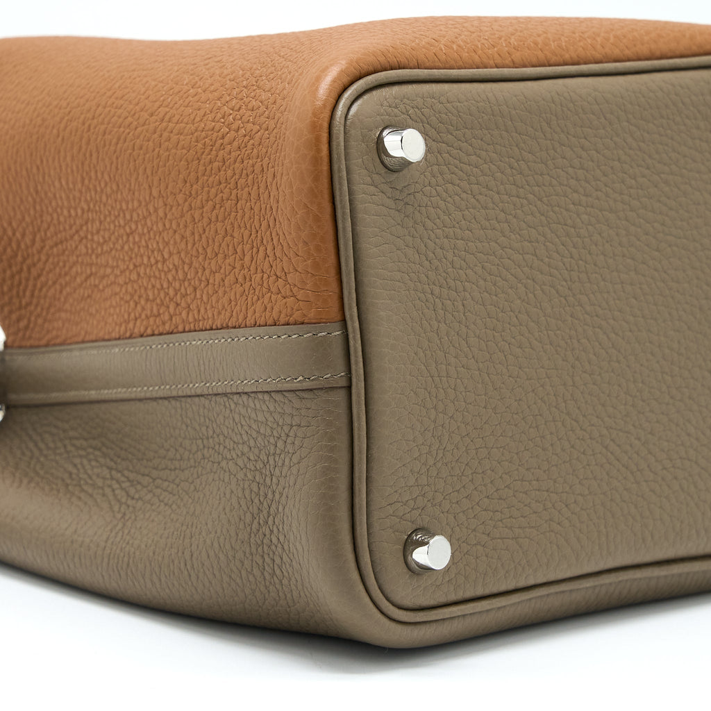 HERMES PICOTIN 18 LOCK BAG CLEMENCE GOLD/ETOUPE/NATA SHW