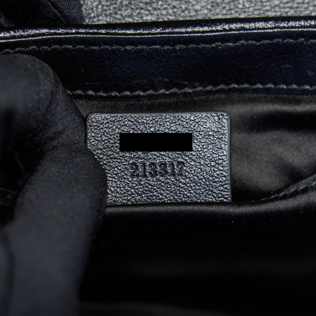 GUCCI MARMONT MINI SEQUIN SHOULDER BAG BLACK