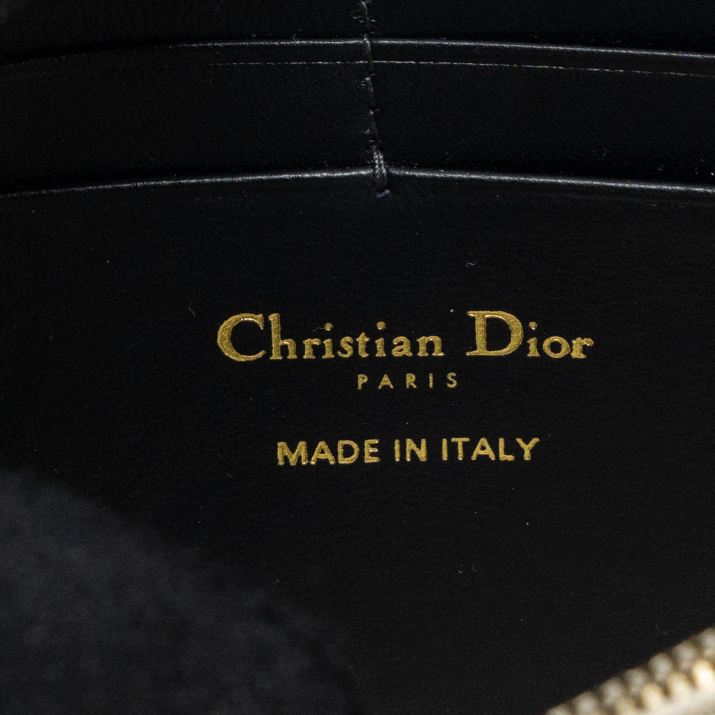 DIOR SADDLE POUCH WITH CHAIN DIOR OBLIQUE JACQUARD BLUE GHW