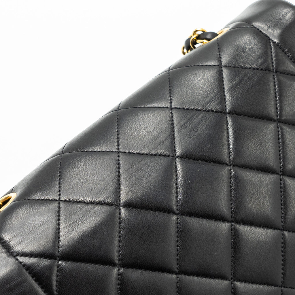 CHANEL VINTAGE DIANA FLAP BAG LAMBSKIN BLACK GHW