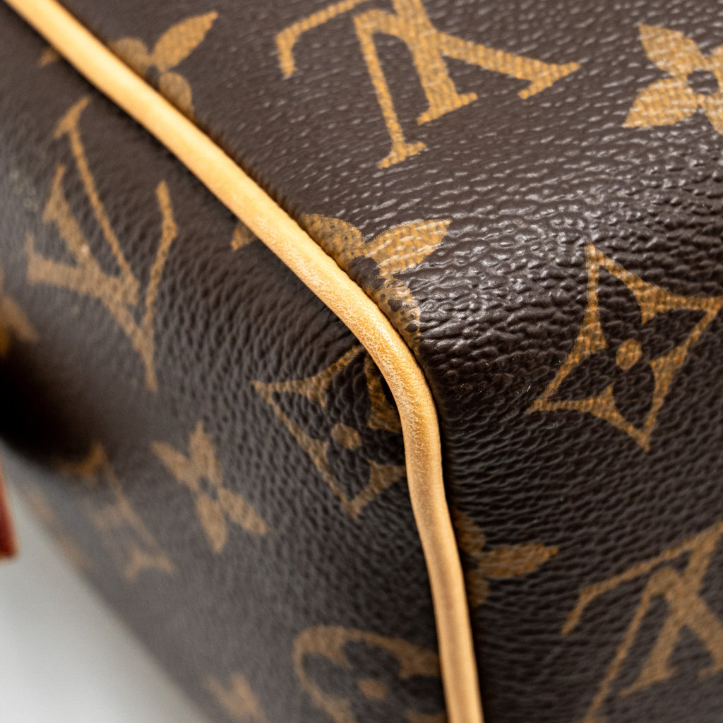 LOUIS VUITTON SPEEDY BANDOULIERE 20 MONOGRAM CANVAS WITH BLACK STRAP GHW